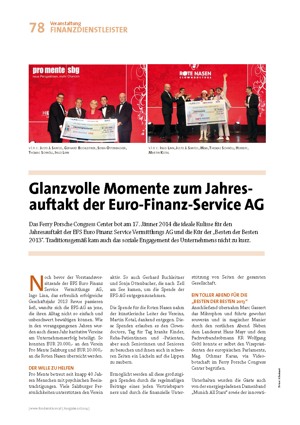 Glanzvolle Momente zum Jahresauftakt der EFS-AG